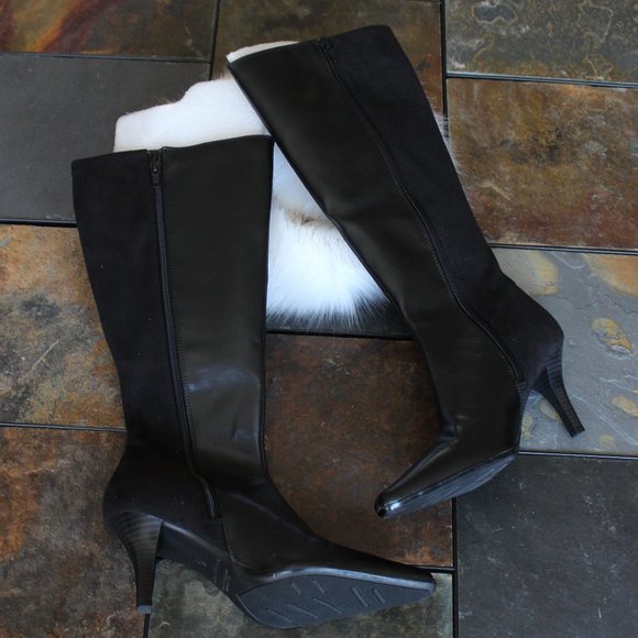 NWOT - Patent/Suede Heeled Tall Boots, size 6 - Picture 4 of 8